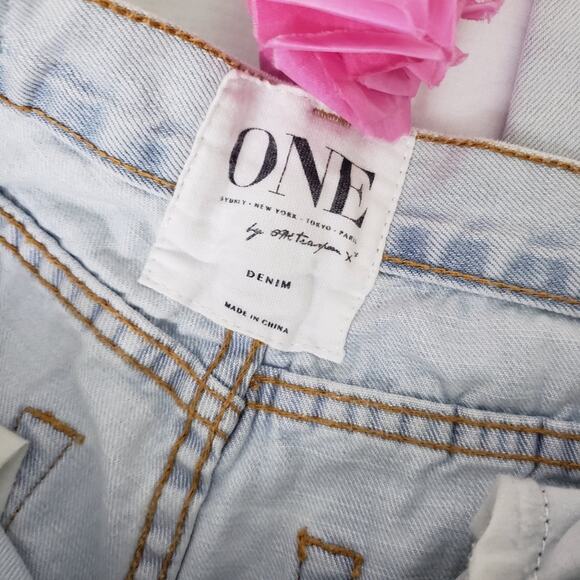 One Teaspoon Awesome Baggies Distressed Low Rise Baggy Jeans W25 Denim - Picture 13 of 15